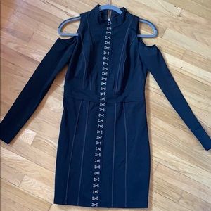 BEBE long sleeves DRESS BLACK